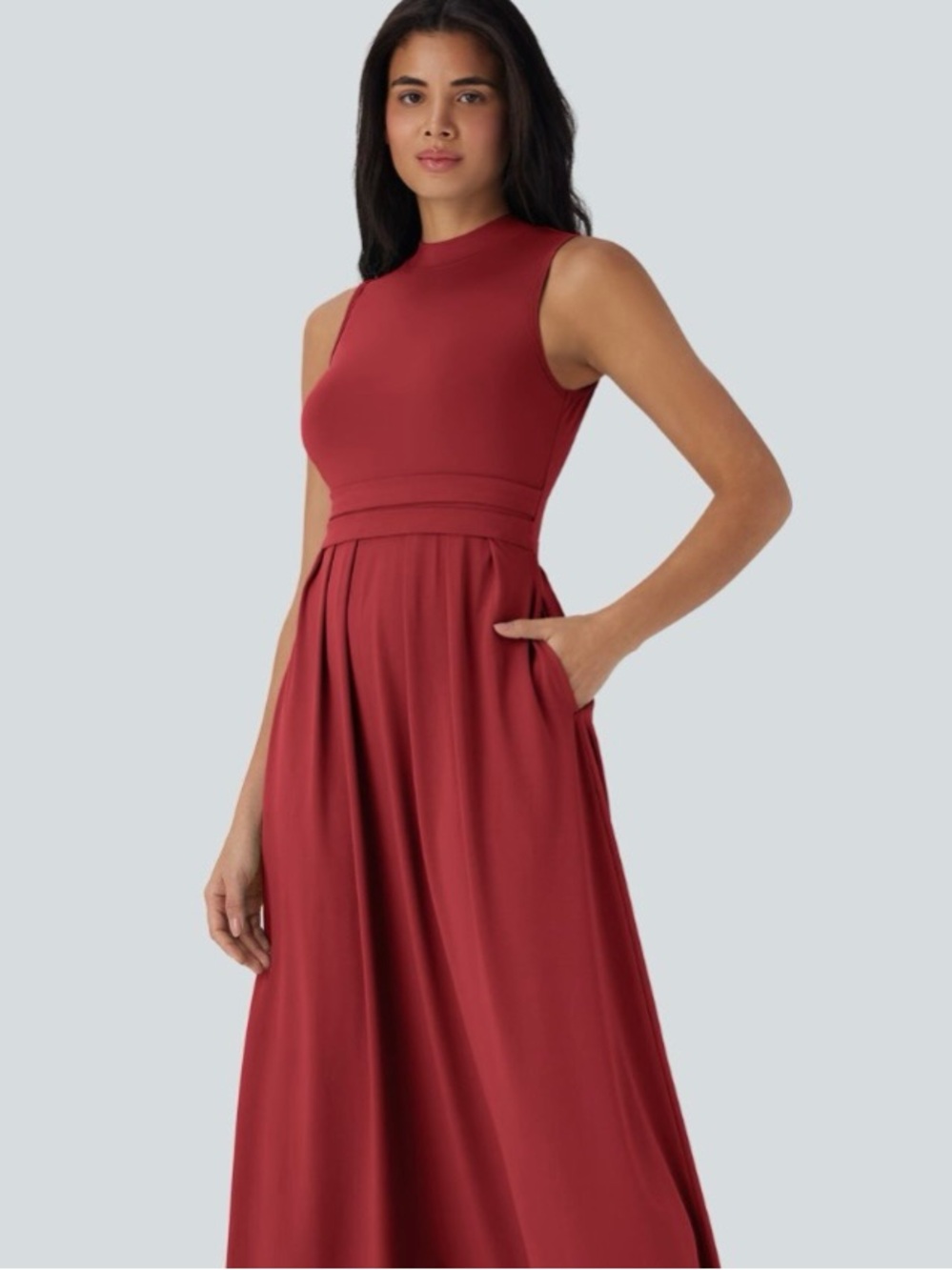 HALARA Sleeveless Mock Neck Maxi Dress - Picture 2 of 3